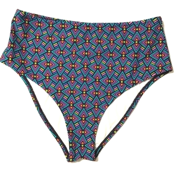 CUPSHE HIGH-WAIST GEOMETRIC BIKINI BOTTOM SIZE MEDIUM NWT - Picture 5 of 5